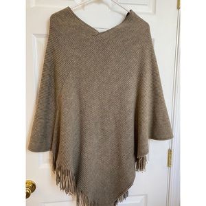 Brown fringe poncho